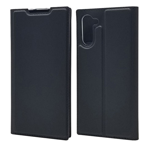 Funda de Cuero Cartera con Soporte Carcasa L01 para Samsung Galaxy Note 10 Negro