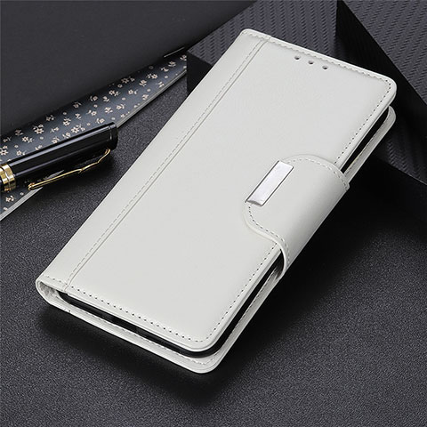 Funda de Cuero Cartera con Soporte Carcasa L01 para Samsung Galaxy S21 Ultra 5G Blanco