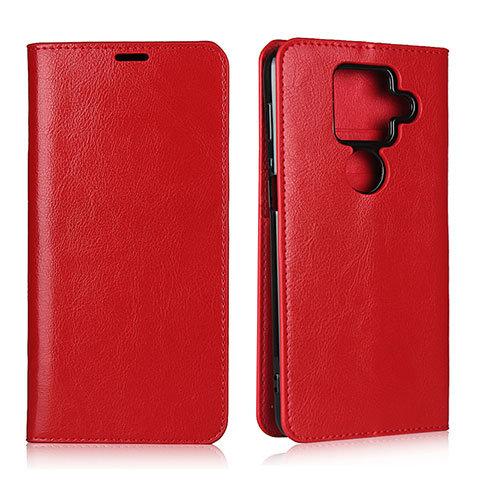 Funda de Cuero Cartera con Soporte Carcasa L01 para Sharp AQUOS Sense4 Plus Rojo