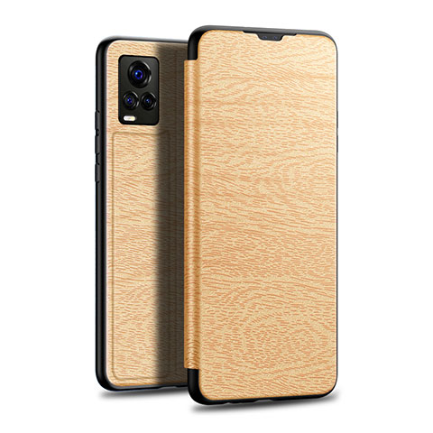 Funda de Cuero Cartera con Soporte Carcasa L01 para Vivo V20 Pro 5G Oro