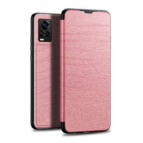 Funda de Cuero Cartera con Soporte Carcasa L01 para Vivo V20 Pro 5G Oro Rosa