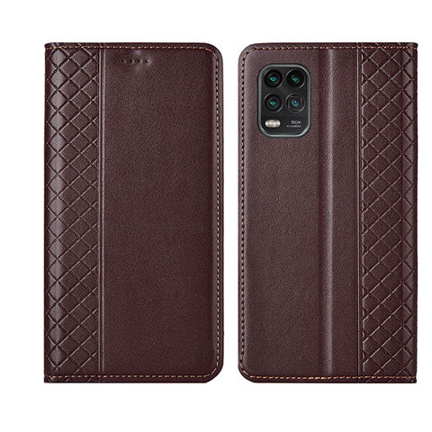 Funda de Cuero Cartera con Soporte Carcasa L01 para Xiaomi Mi 10 Lite Marron