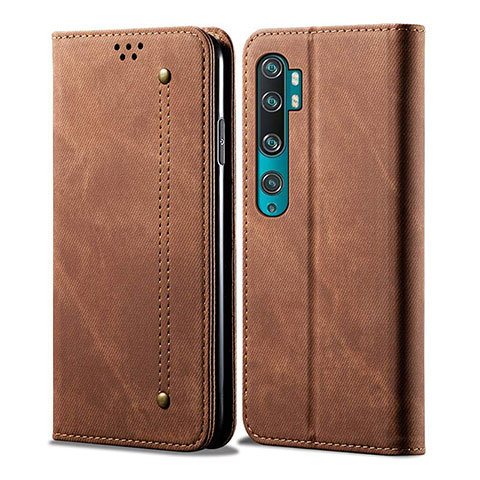 Funda de Cuero Cartera con Soporte Carcasa L01 para Xiaomi Mi Note 10 Marron