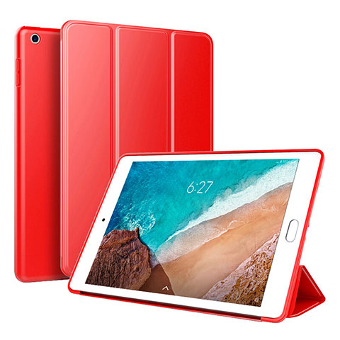 Funda de Cuero Cartera con Soporte Carcasa L01 para Xiaomi Mi Pad 4 Plus 10.1 Rojo