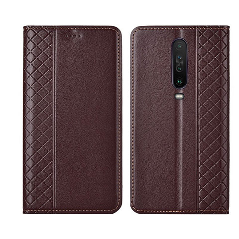 Funda de Cuero Cartera con Soporte Carcasa L01 para Xiaomi Redmi K30 4G Marron