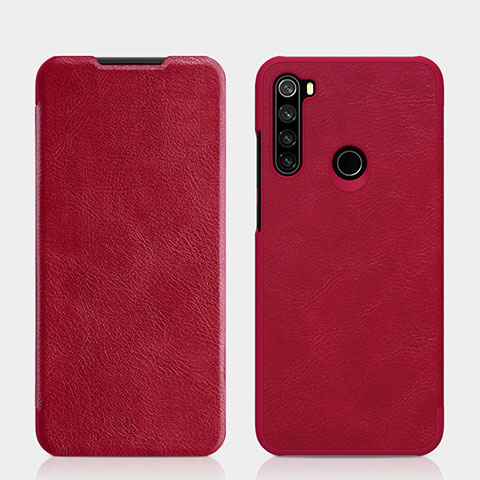 Funda de Cuero Cartera con Soporte Carcasa L01 para Xiaomi Redmi Note 8 (2021) Rojo