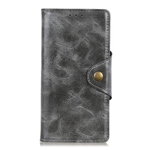 Funda de Cuero Cartera con Soporte Carcasa L01 para Xiaomi Redmi Note 9 Pro Gris