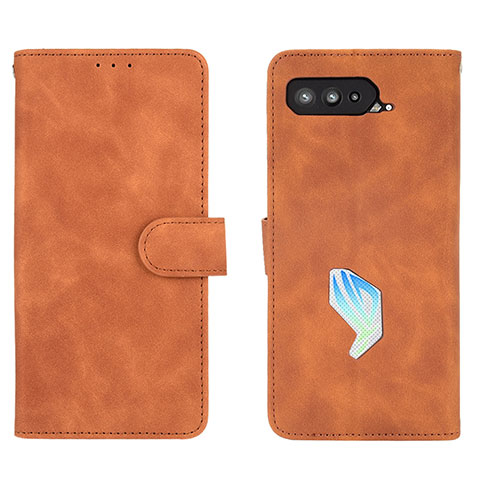 Funda de Cuero Cartera con Soporte Carcasa L01Z para Asus ROG Phone 5 Pro Marron