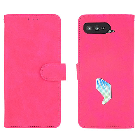 Funda de Cuero Cartera con Soporte Carcasa L01Z para Asus ROG Phone 5 Ultimate Rosa Roja