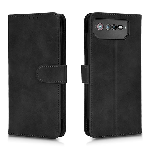 Funda de Cuero Cartera con Soporte Carcasa L01Z para Asus ROG Phone 6 Negro