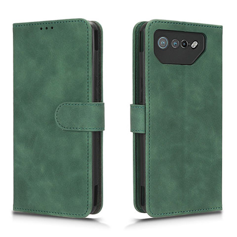 Funda de Cuero Cartera con Soporte Carcasa L01Z para Asus ROG Phone 7 Pro Verde