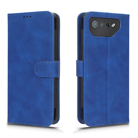 Funda de Cuero Cartera con Soporte Carcasa L01Z para Asus ROG Phone 7 Ultimate Azul