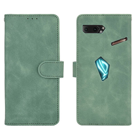 Funda de Cuero Cartera con Soporte Carcasa L01Z para Asus ROG Phone II ZS660KL Verde