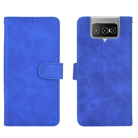 Funda de Cuero Cartera con Soporte Carcasa L01Z para Asus Zenfone 7 Pro ZS671KS Azul