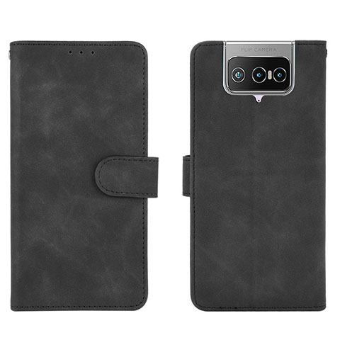 Funda de Cuero Cartera con Soporte Carcasa L01Z para Asus Zenfone 7 ZS670KS Negro