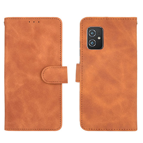 Funda de Cuero Cartera con Soporte Carcasa L01Z para Asus ZenFone 8 Mini Marron