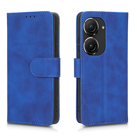 Funda de Cuero Cartera con Soporte Carcasa L01Z para Asus Zenfone 9 Azul