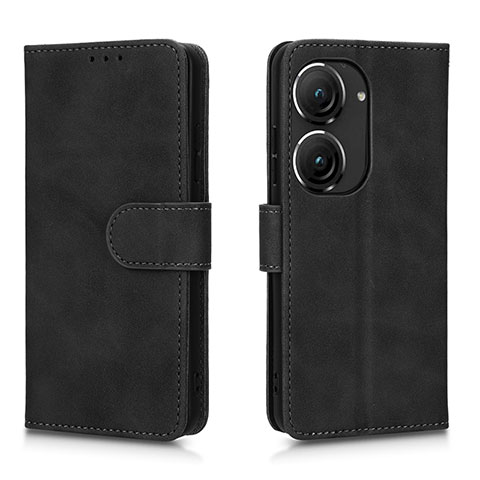 Funda de Cuero Cartera con Soporte Carcasa L01Z para Asus Zenfone 9 Negro