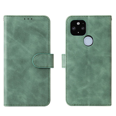 Funda de Cuero Cartera con Soporte Carcasa L01Z para Google Pixel 5a 5G Verde