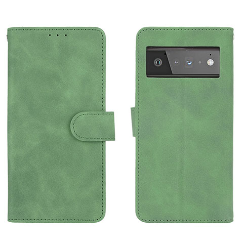 Funda de Cuero Cartera con Soporte Carcasa L01Z para Google Pixel 6 Pro 5G Verde