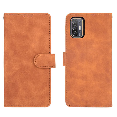 Funda de Cuero Cartera con Soporte Carcasa L01Z para HTC Desire 21 Pro 5G Marron