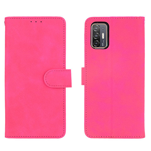 Funda de Cuero Cartera con Soporte Carcasa L01Z para HTC Desire 21 Pro 5G Rosa Roja