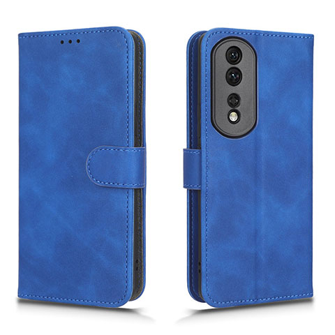 Funda de Cuero Cartera con Soporte Carcasa L01Z para Huawei Honor 80 Pro Flat 5G Azul