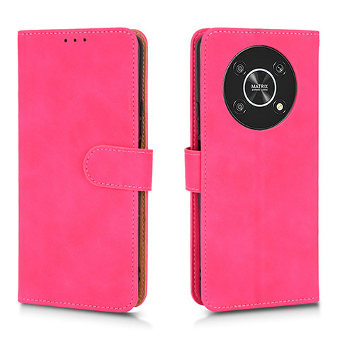 Funda de Cuero Cartera con Soporte Carcasa L01Z para Huawei Honor Magic4 Lite 5G Rosa Roja