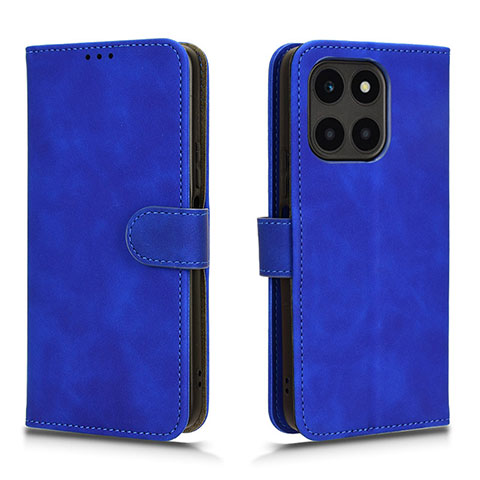 Funda de Cuero Cartera con Soporte Carcasa L01Z para Huawei Honor X6a Azul