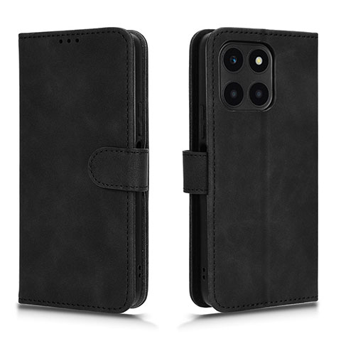 Funda de Cuero Cartera con Soporte Carcasa L01Z para Huawei Honor X6a Negro