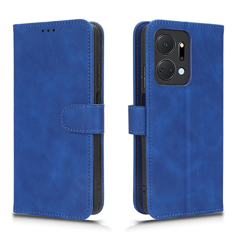 Funda de Cuero Cartera con Soporte Carcasa L01Z para Huawei Honor X7a Azul