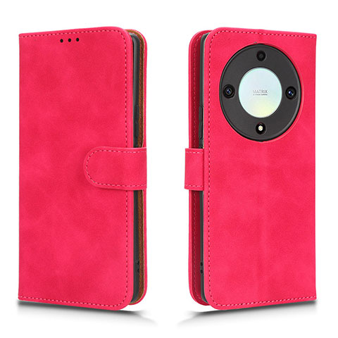 Funda de Cuero Cartera con Soporte Carcasa L01Z para Huawei Honor X9a 5G Rosa Roja