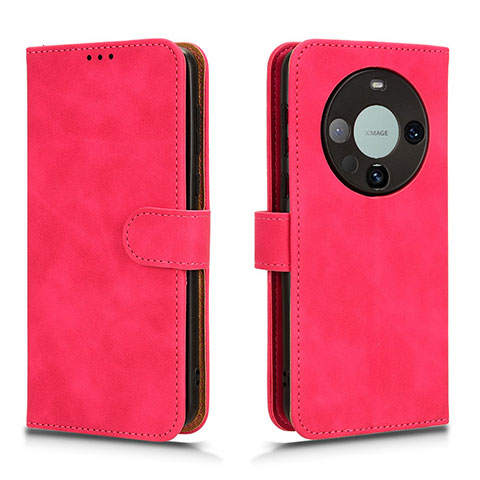 Funda de Cuero Cartera con Soporte Carcasa L01Z para Huawei Mate 60 Rosa Roja