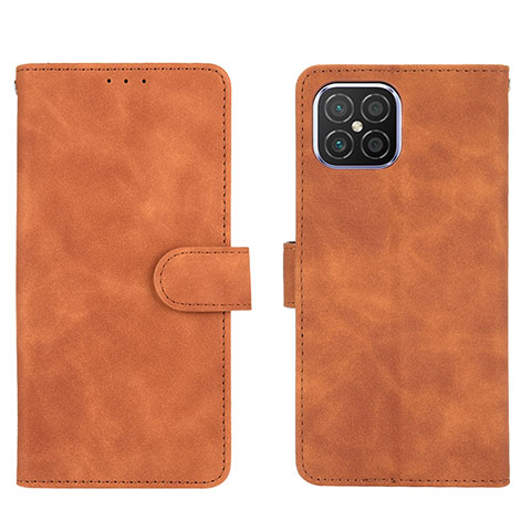 Funda de Cuero Cartera con Soporte Carcasa L01Z para Huawei Nova 8 SE 4G Marron