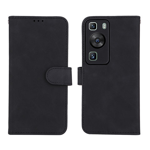 Funda de Cuero Cartera con Soporte Carcasa L01Z para Huawei P60 Negro