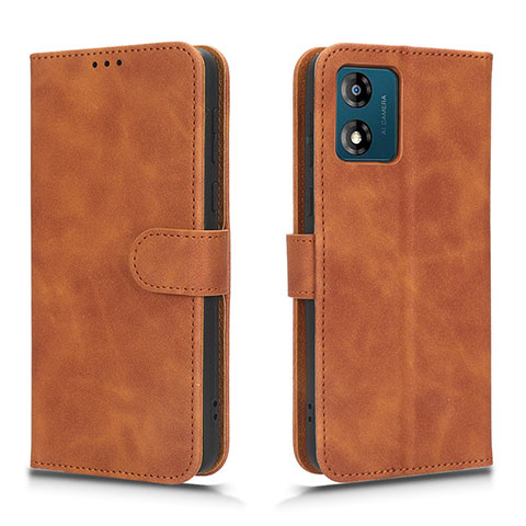 Funda de Cuero Cartera con Soporte Carcasa L01Z para Motorola Moto E13 Marron