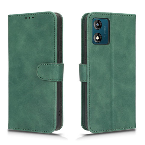 Funda de Cuero Cartera con Soporte Carcasa L01Z para Motorola Moto E13 Verde