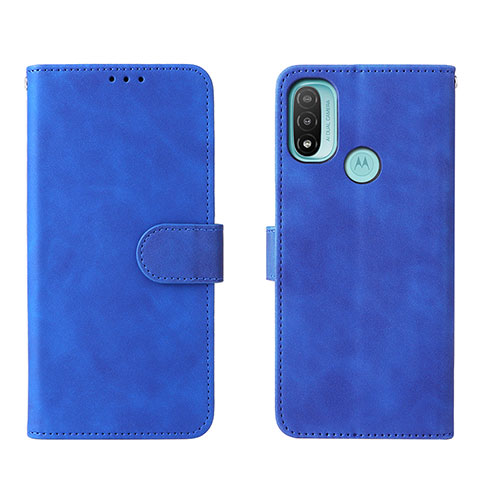 Funda de Cuero Cartera con Soporte Carcasa L01Z para Motorola Moto E30 Azul