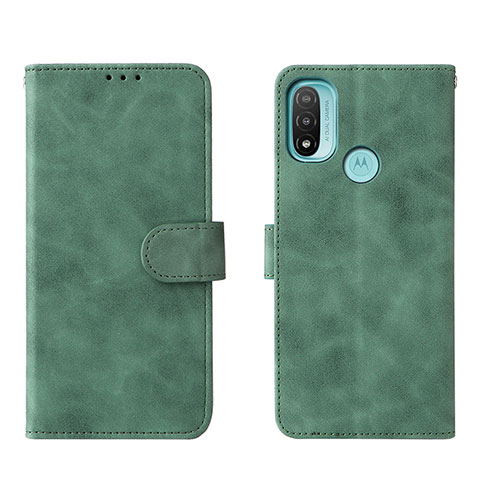 Funda de Cuero Cartera con Soporte Carcasa L01Z para Motorola Moto E30 Verde