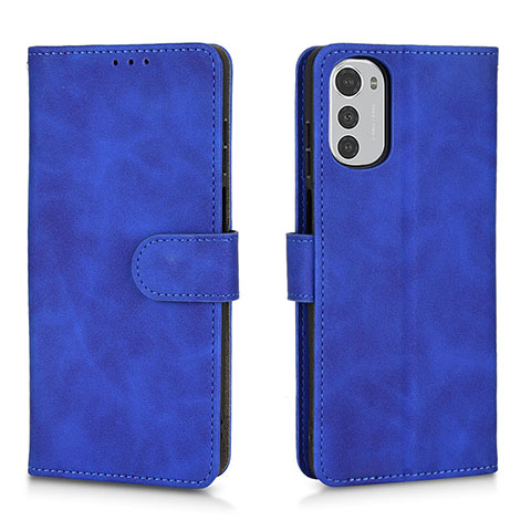 Funda de Cuero Cartera con Soporte Carcasa L01Z para Motorola Moto E32 Azul