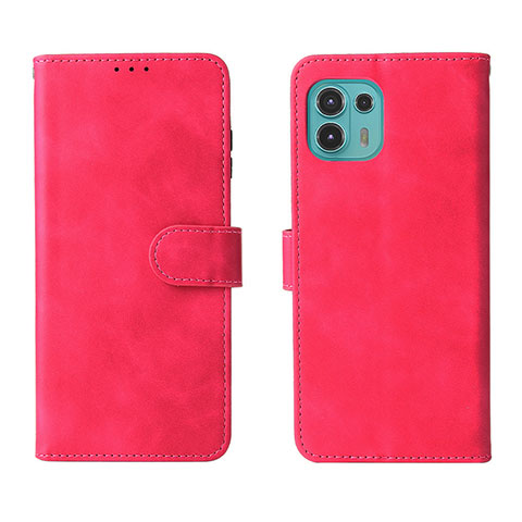 Funda de Cuero Cartera con Soporte Carcasa L01Z para Motorola Moto Edge 20 Lite 5G Rosa Roja
