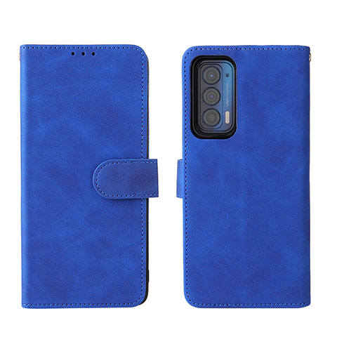 Funda de Cuero Cartera con Soporte Carcasa L01Z para Motorola Moto Edge (2021) 5G Azul