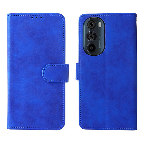 Funda de Cuero Cartera con Soporte Carcasa L01Z para Motorola Moto Edge 30 Pro 5G Azul