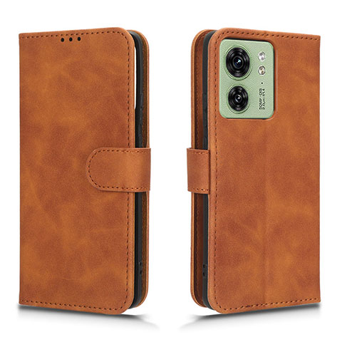 Funda de Cuero Cartera con Soporte Carcasa L01Z para Motorola Moto Edge 40 5G Marron