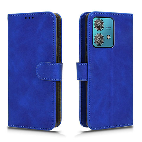 Funda de Cuero Cartera con Soporte Carcasa L01Z para Motorola Moto Edge 40 Neo 5G Azul