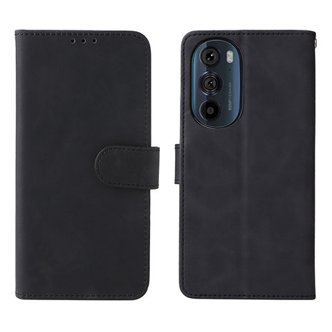 Funda de Cuero Cartera con Soporte Carcasa L01Z para Motorola Moto Edge Plus (2022) 5G Negro