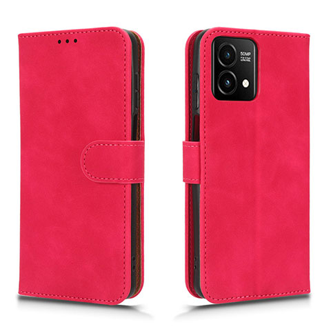 Funda de Cuero Cartera con Soporte Carcasa L01Z para Motorola Moto G Stylus (2023) 4G Rosa Roja