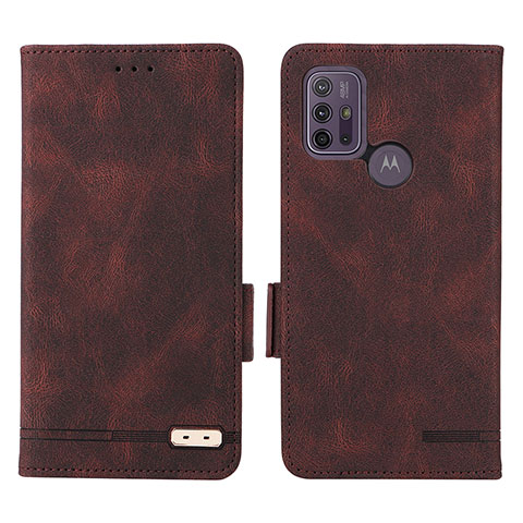 Funda de Cuero Cartera con Soporte Carcasa L01Z para Motorola Moto G10 Marron