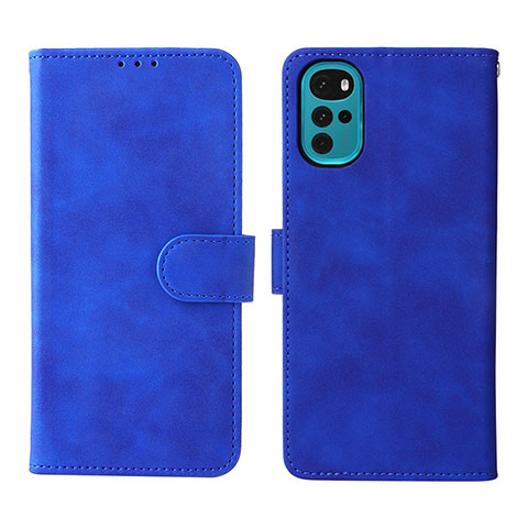 Funda de Cuero Cartera con Soporte Carcasa L01Z para Motorola Moto G22 Azul