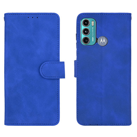 Funda de Cuero Cartera con Soporte Carcasa L01Z para Motorola Moto G40 Fusion Azul